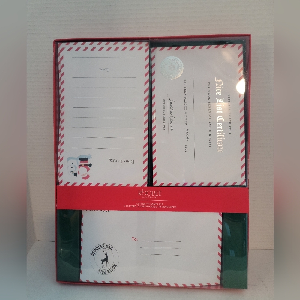 NIB Letter To Santa Christmas Package 5 Letters 5 Nice List Certs  And 10 Envelo